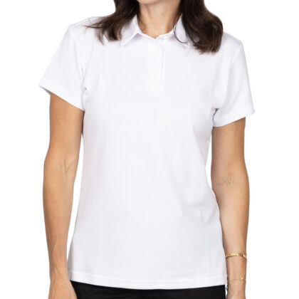 Ladies Hybrid Polo Shirt with Shirt Collar